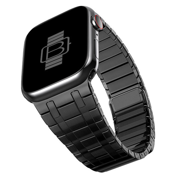 Magnetic Linked Bracelet Stainless Steel Band For Apple Watch Black