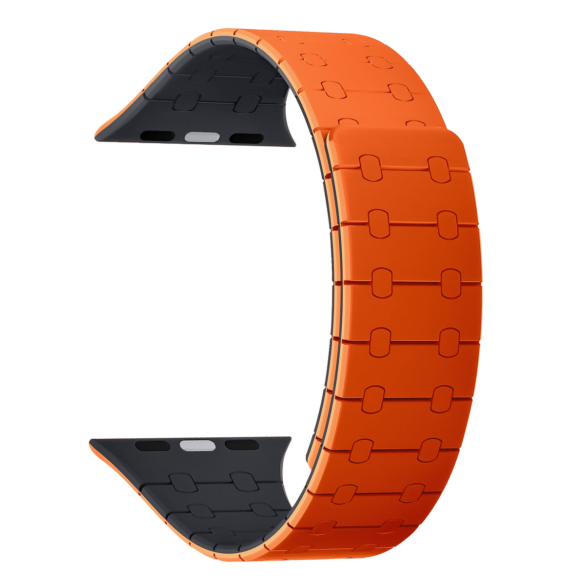 Link Style Silicone Sport Band (For Apple Watch) Orange & Mid