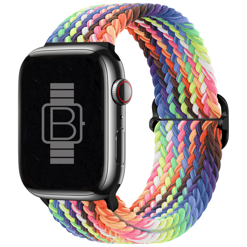 Braided Solo Loop Band for Apple Watch Pride Edition Liquid Silicone Nylon