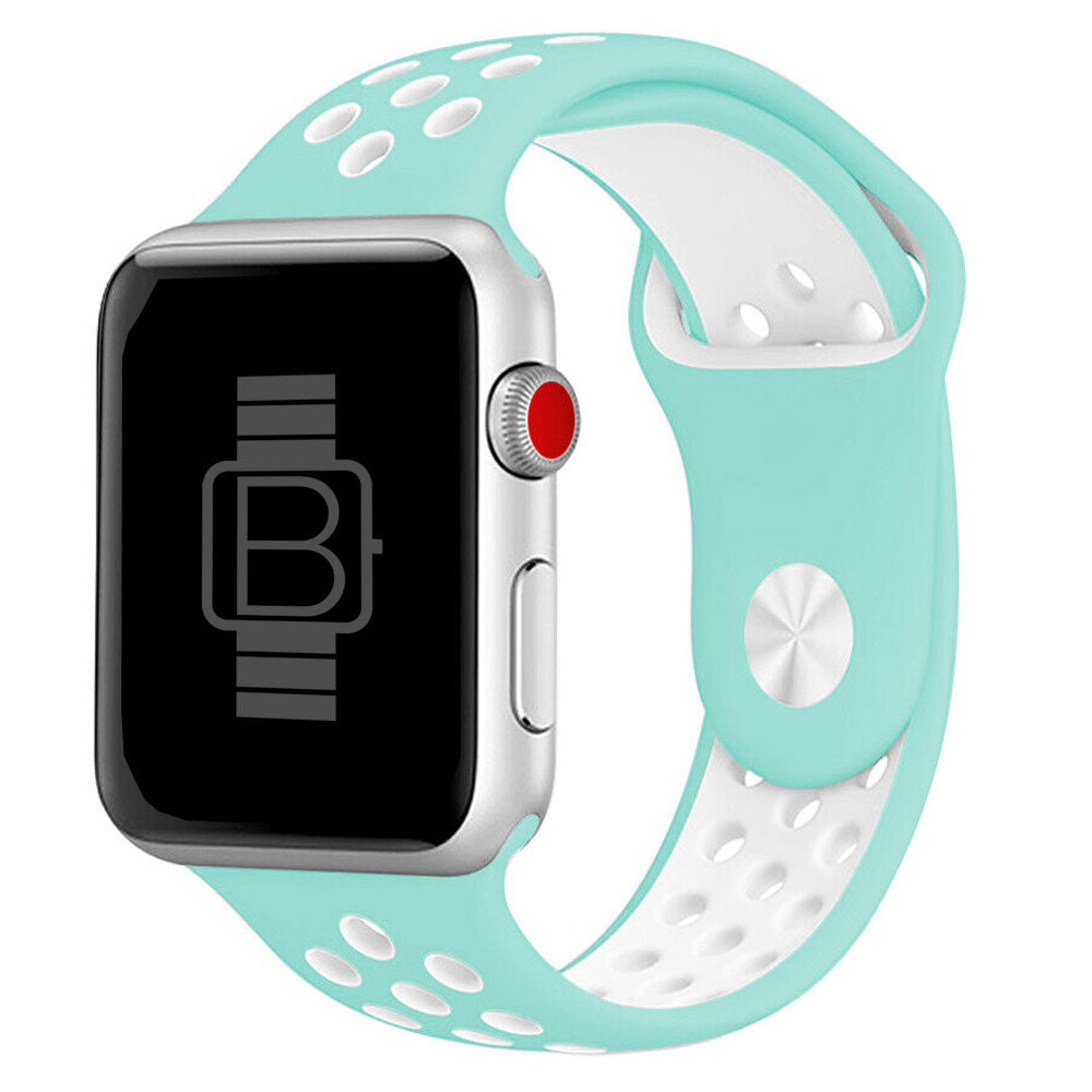 Silicone Nike Style Sport Band (For Apple Watch) Mint White