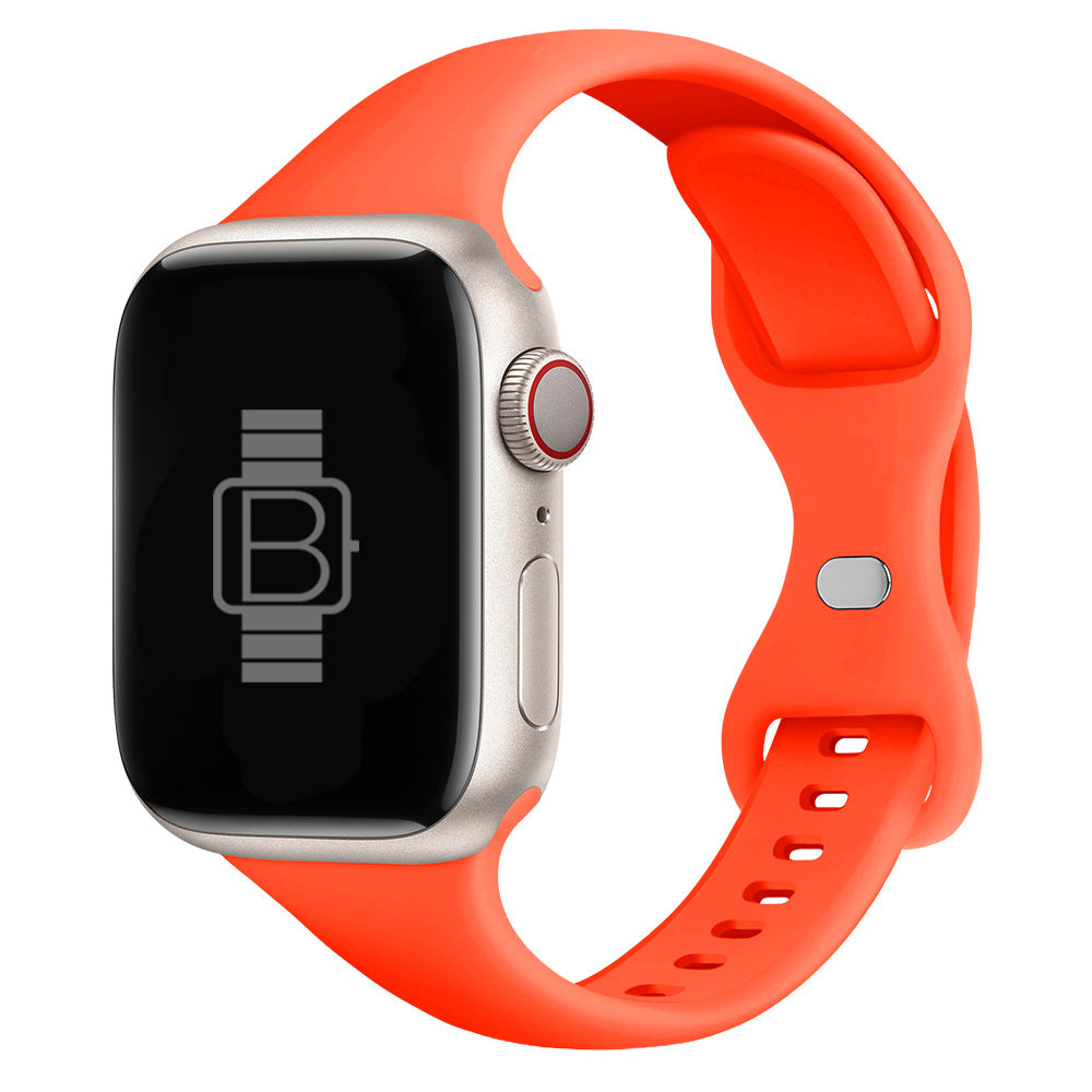 Slim Silicone Sport Band for Apple Watch – Orange – Bakers Bands
