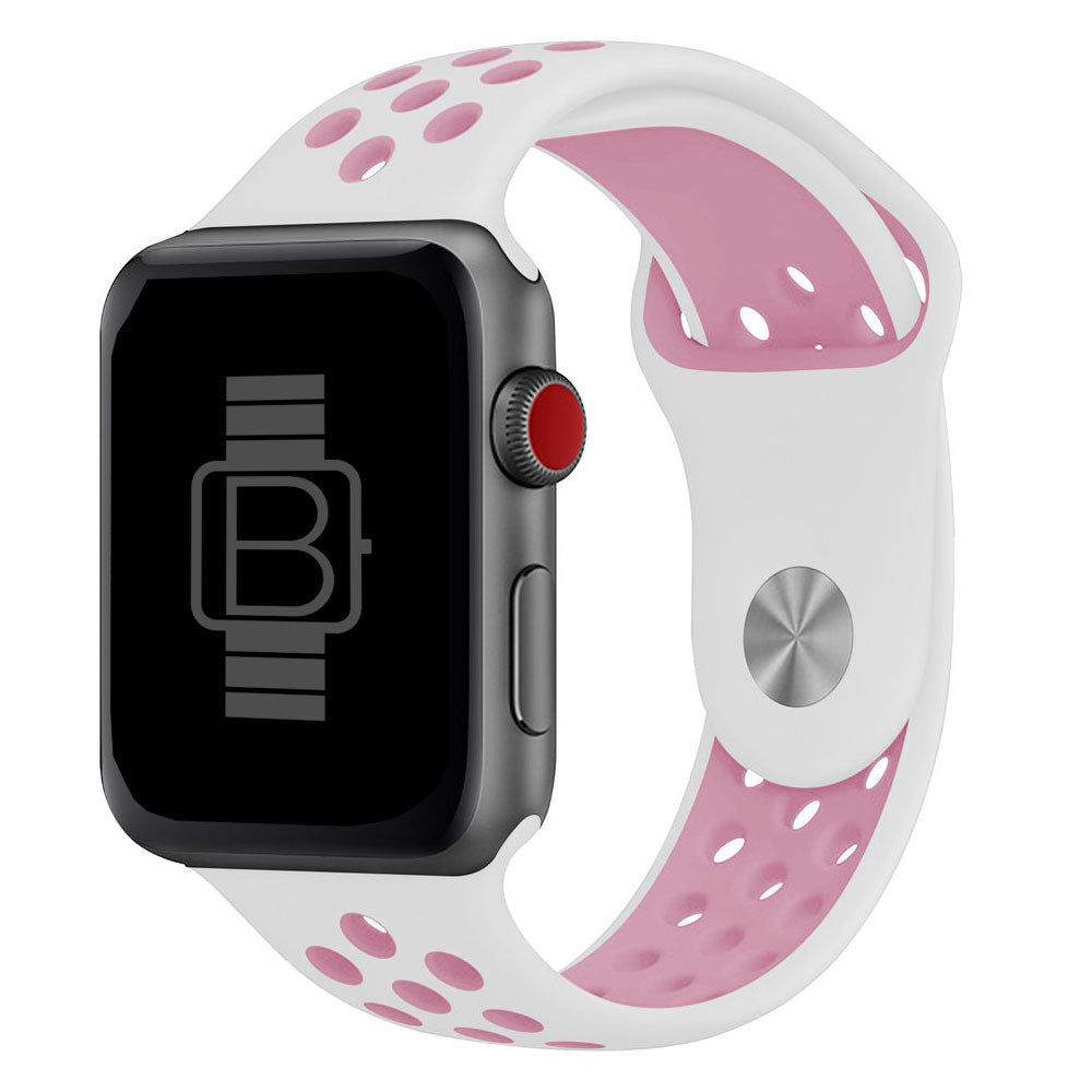 Silver apple watch pink band online