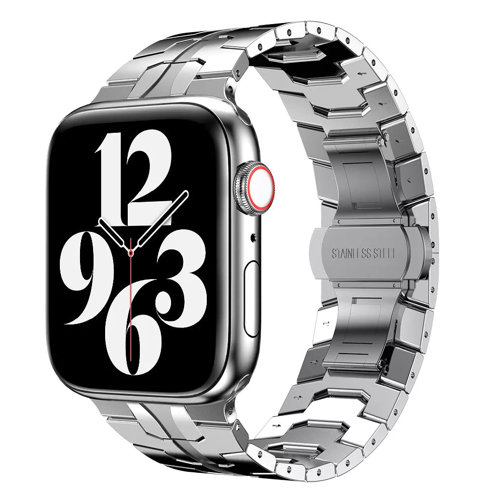 Stainless Steel Iron Man Band For Apple Watch Silver