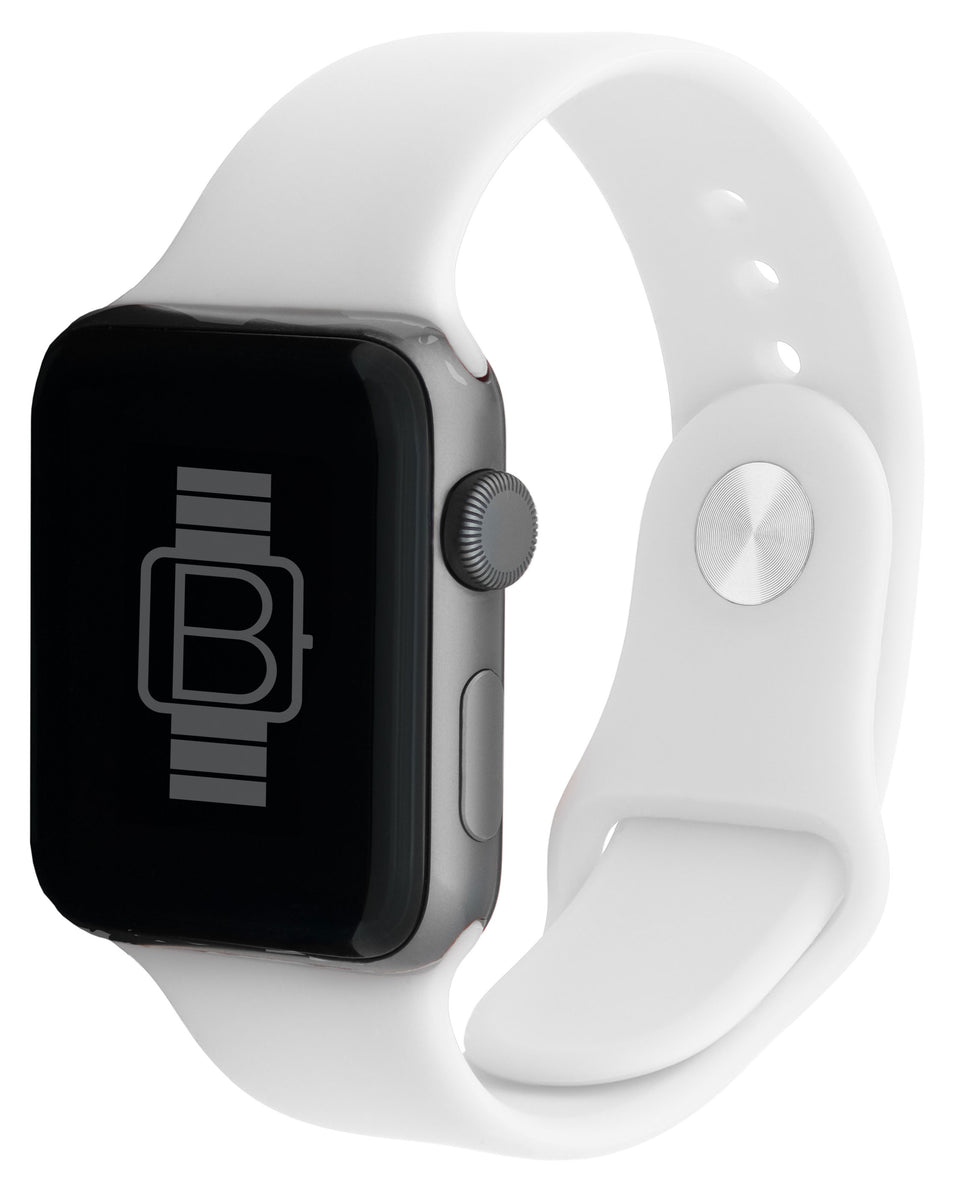 Silicone Sport Band For Apple Watch White Bakers Bands Limited