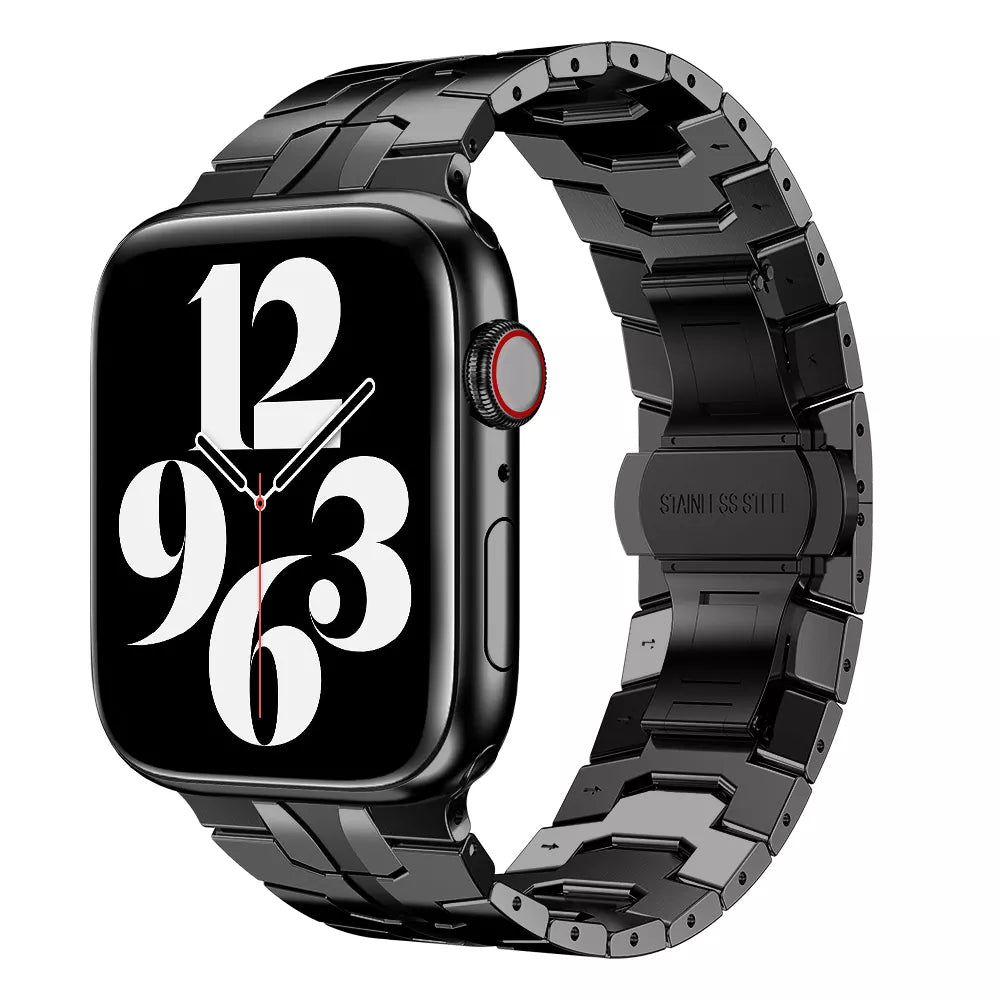 Stainless Steel Iron Man Band For Apple Watch Black