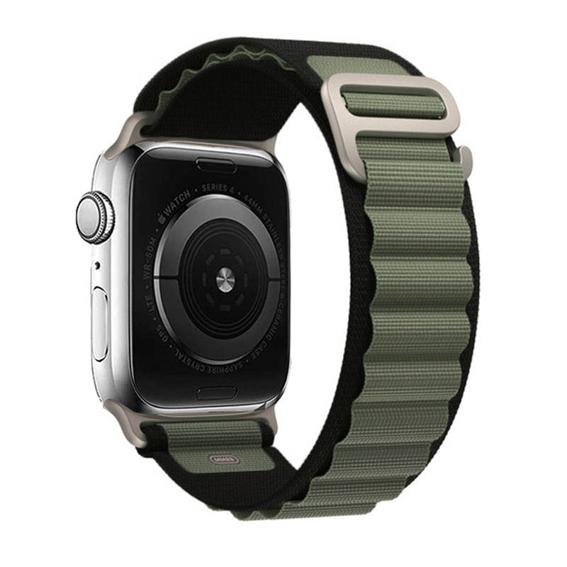 Alpine Loop Band (High Quality For Apple Watch) Black Green