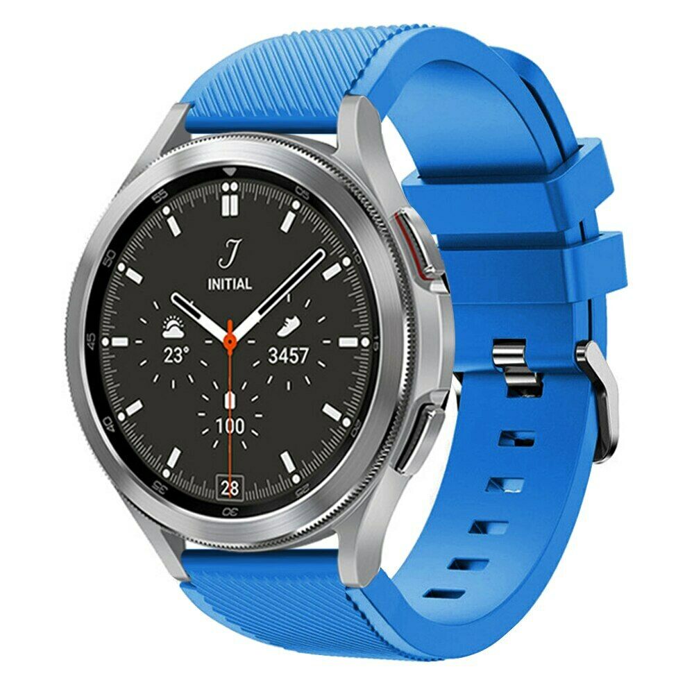 Silicone Sport Band Samsung Galaxy Watch 4 5 Sky Blue Bakers Bands Limited