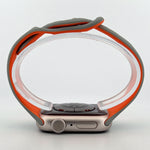 Slim Silicone Sport Band (For Apple Watch) Light Grey & Orange
