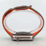 Slim Silicone Sport Band (For Apple Watch) Light Grey & Orange