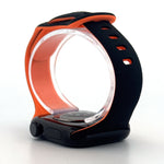 Slim Silicone Sport Band (For Apple Watch) Black & Orange