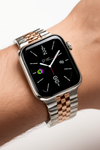 Jubilee Stainless Steel Band (For Apple Watch) Silver & Rose Gold