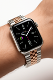 Jubilee Stainless Steel Band (For Apple Watch) Silver & Rose Gold