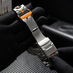 Titanium Iron Man Band (For Apple Watch) Raw Titanium & Orange