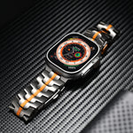 Titanium Iron Man Band (For Apple Watch) Raw Titanium & Orange