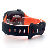 Slim Silicone Sport Band (For Apple Watch) Black & Orange