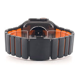 Hybrid Magnetic Titanium & Silicone Fusion Band (For Apple Watch) - Black Titanium & Orange