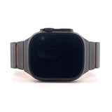 Hybrid Magnetic Titanium & Silicone Fusion Band (For Apple Watch) - Black Titanium & Orange