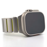 Hybrid Magnetic Titanium & Silicone Fusion Band (For Apple Watch) - Titanium & Green