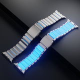 Hybrid Magnetic Titanium & Silicone Fusion Band (For Apple Watch) - Titanium & Luminous Blue