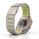 Hybrid Magnetic Titanium & Silicone Fusion Band (For Apple Watch) - Titanium & Green