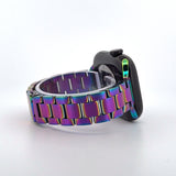 Slim Stainless Steel Band (For Apple Watch) Rainbow Oil Slick
