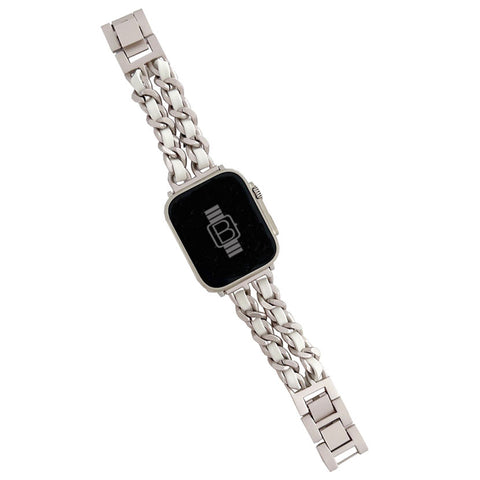 Weaved Rope Slim Stainless Steel Band (For Apple Watch) Starlight