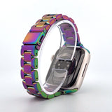 Slim Stainless Steel Band (For Apple Watch) Rainbow Oil Slick
