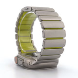 Hybrid Magnetic Titanium & Silicone Fusion Band (For Apple Watch) - Titanium & Green