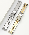 Stainless Steel Band (For Breitling Chronomat, Navitimer, Crosswind, Colt) Silver & Gold