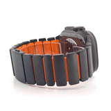 Hybrid Magnetic Titanium & Silicone Fusion Band (For Apple Watch) - Black Titanium & Orange