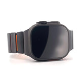 Hybrid Magnetic Titanium & Silicone Fusion Band (For Apple Watch) - Black Titanium & Orange