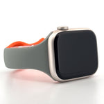 Slim Silicone Sport Band (For Apple Watch) Light Grey & Orange