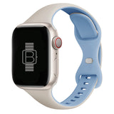 Slim Silicone Sport Band (For Apple Watch) Antique White & Mist Blue