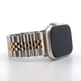 Jubilee Stainless Steel Band (For Apple Watch) Silver & Rose Gold