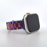 Slim Stainless Steel Band (For Apple Watch) Rainbow Oil Slick