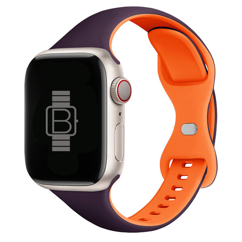 Slim Silicone Sport Band (For Apple Watch) Berry Purple & Orange