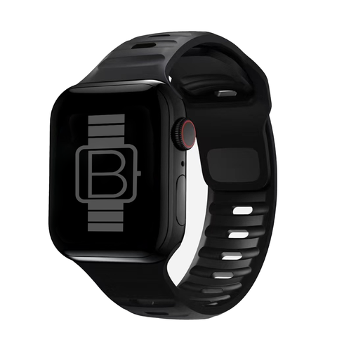 Explorer Style Silicone Band (High Quality For Apple Watch) Black