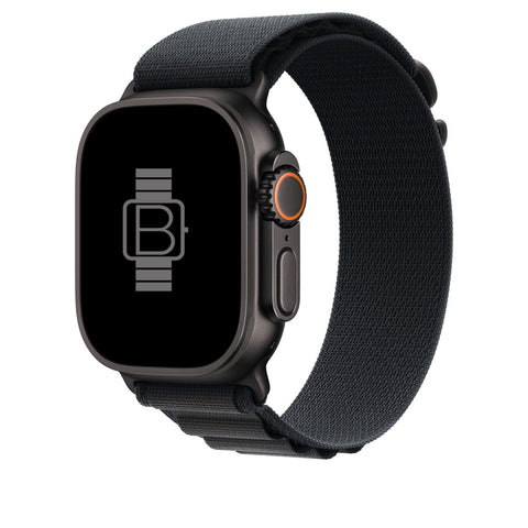 Alpine Loop Band (High Quality For Black Apple Watch Ultra) Dark Black
