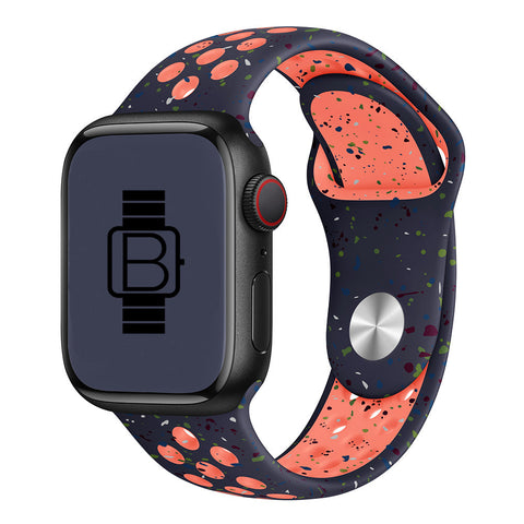 Silicone Nike Style Sport Band (For Apple Watch) Blue Flame