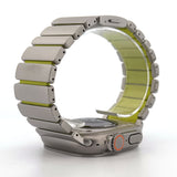 Hybrid Magnetic Titanium & Silicone Fusion Band (For Apple Watch) - Titanium & Green