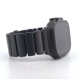 Hybrid Magnetic Titanium & Silicone Fusion Band (For Apple Watch) - Black Titanium & Black