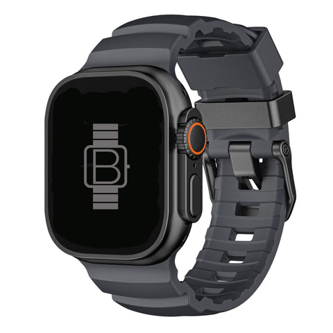 Rugged Silicone Band (For Apple Watch Ultra) Charcoal Black