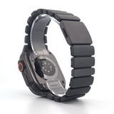 Hybrid Magnetic Titanium & Silicone Fusion Band (For Apple Watch) - Black Titanium & Black