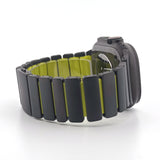 Hybrid Magnetic Titanium & Silicone Fusion Band (For Apple Watch) - Black Titanium & Green