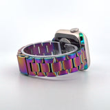Slim Stainless Steel Band (For Apple Watch) Rainbow Oil Slick