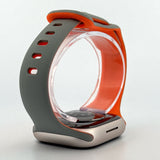 Slim Silicone Sport Band (For Apple Watch) Light Grey & Orange