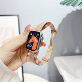 Slim Folding Buckle Milanese Loop Band (For Apple Watch) Gold