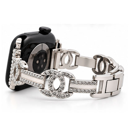 Halo Crystal Stainless Steel Band (For Apple Watch) Silver