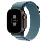 Alpine Loop Band (High Quality For Black Apple Watch Ultra) Glacier Blue