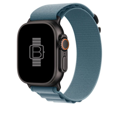 Alpine Loop Band (High Quality For Black Apple Watch Ultra) Glacier Blue